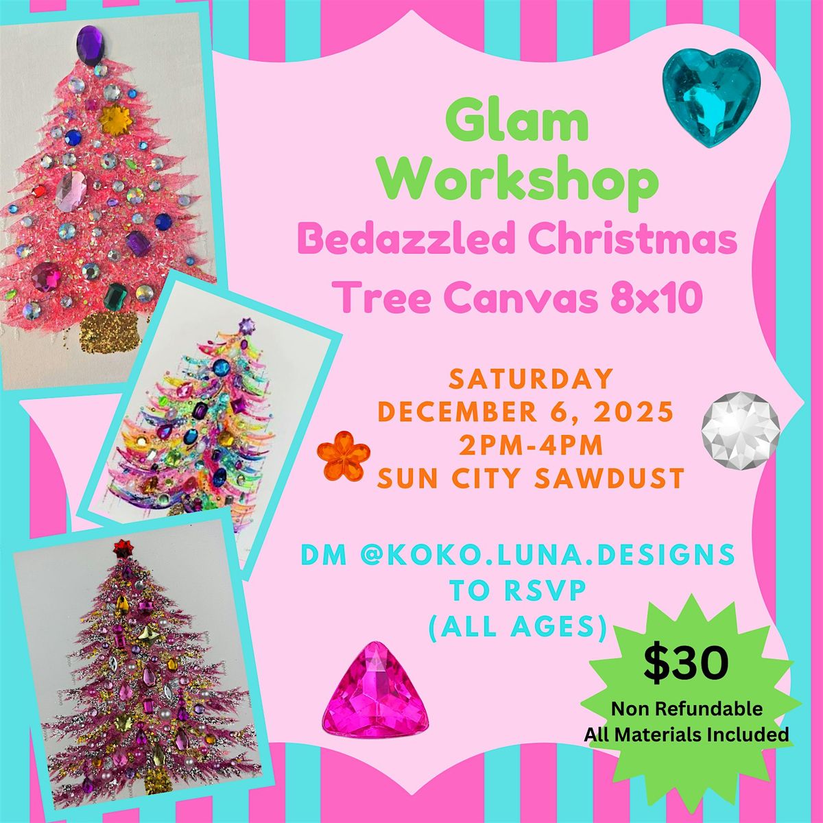Bedazzled Christmas Tree Canvas, 6 December | Event in El Paso | AllEvents