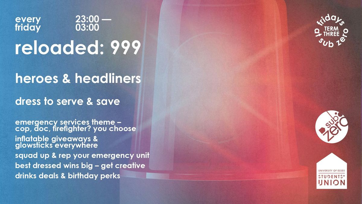 Reloaded - 999 ( Emergency services) , 23 May | Event in Colchester | AllEvents