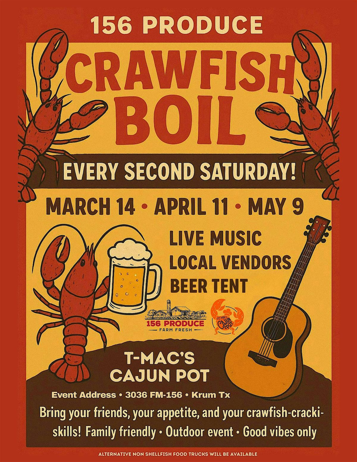 Crawfish Boil, 14 March | Event in Krum | AllEvents