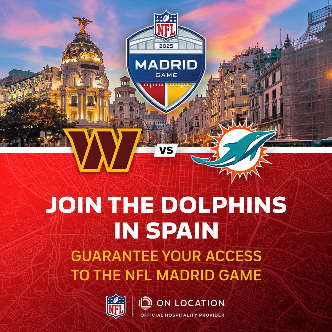 Washington Commanders at Miami Dolphins - NFL Madrid 2025 Tickets, 16 November | Event in Madrid | AllEvents