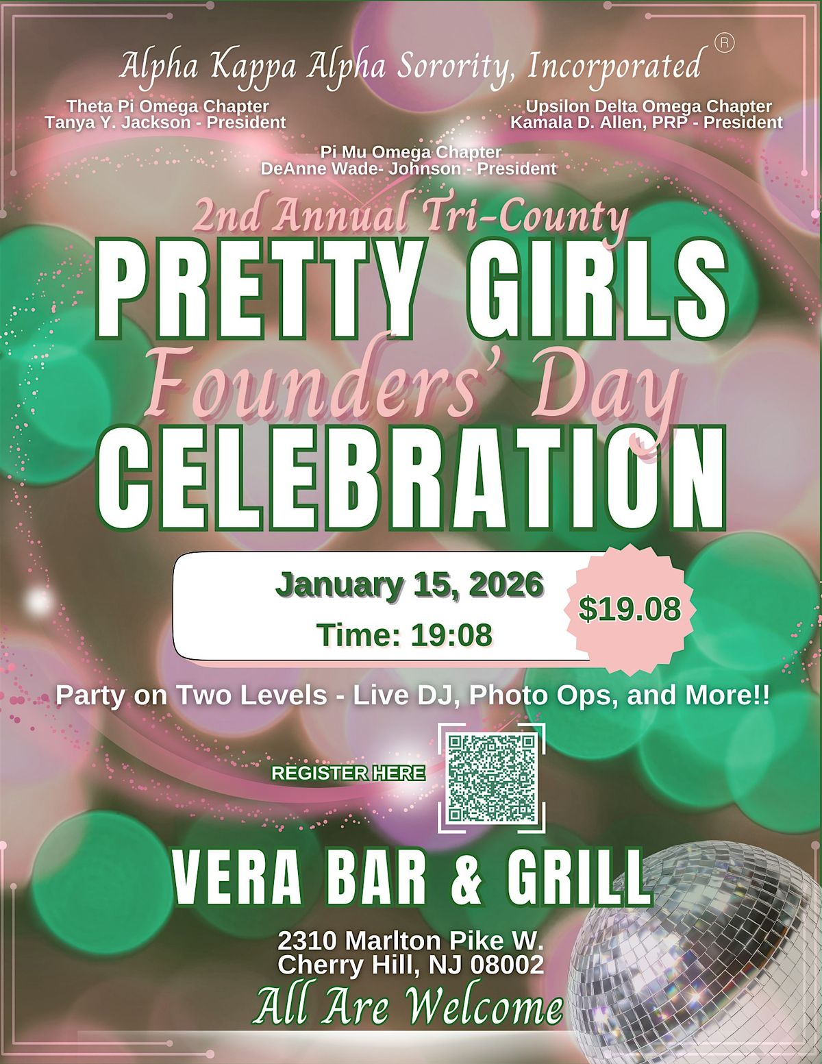 Pretty Girls Founders' Day Celebration Hosted by PMO, TPO & UDO Chapters, 15 January | Event in Cherry Hill