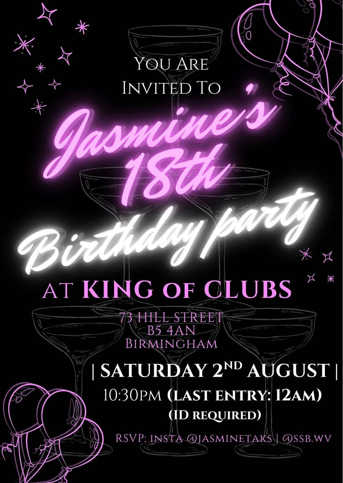 KOC Presents JASMINE’S VIP BIRTHDAY PARTY , 2 August | Event in Birmingham | AllEvents