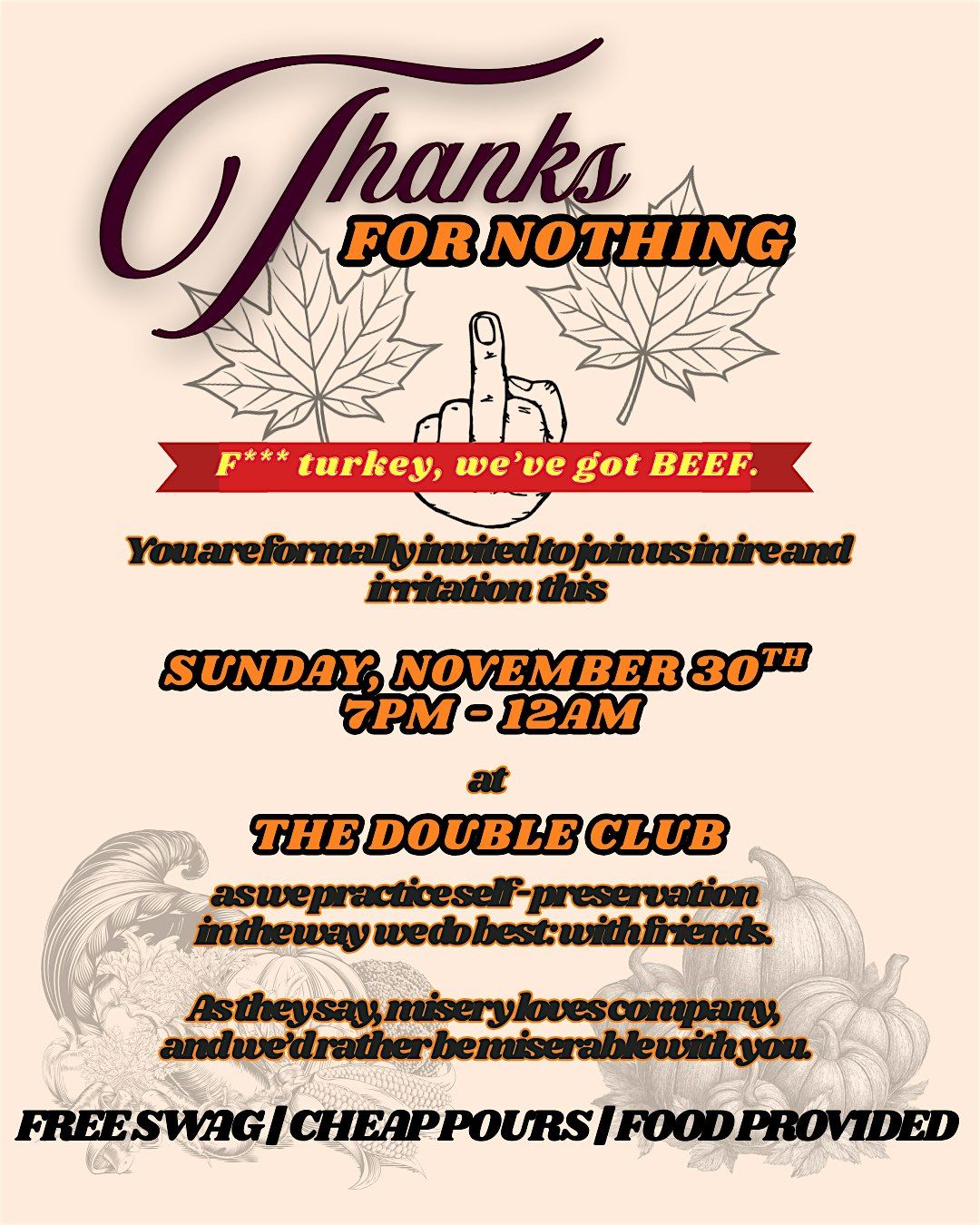 THANKS FOR NOTHING!, 30 November | Event in New Orleans | AllEvents