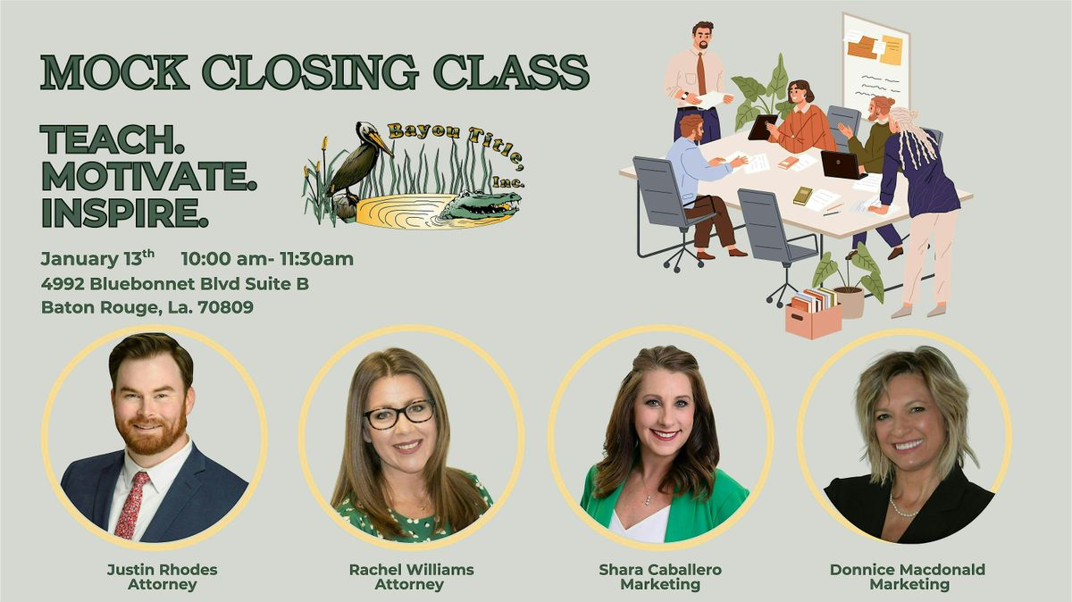 Mock Closing Class, 13 January | Event in Baton Rouge | AllEvents