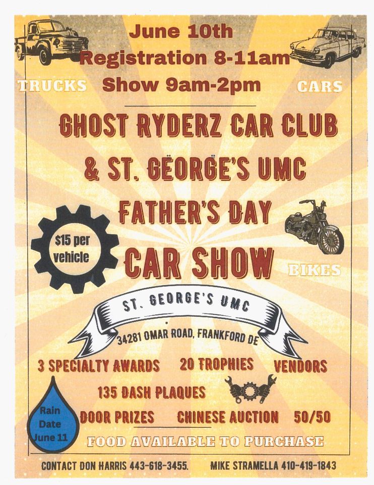 Ghost Ryderz Fathers Day Car Show, St. UMC Frankford, 10 June
