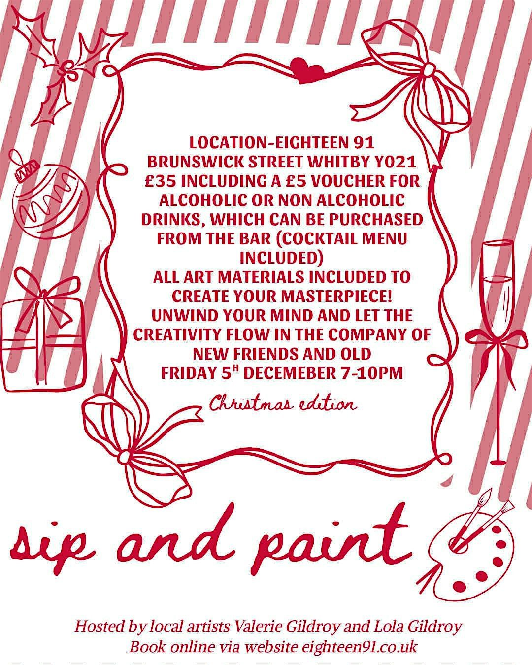 Sip & Paint Christmas Edition, 5 December | Event in Whitby | AllEvents