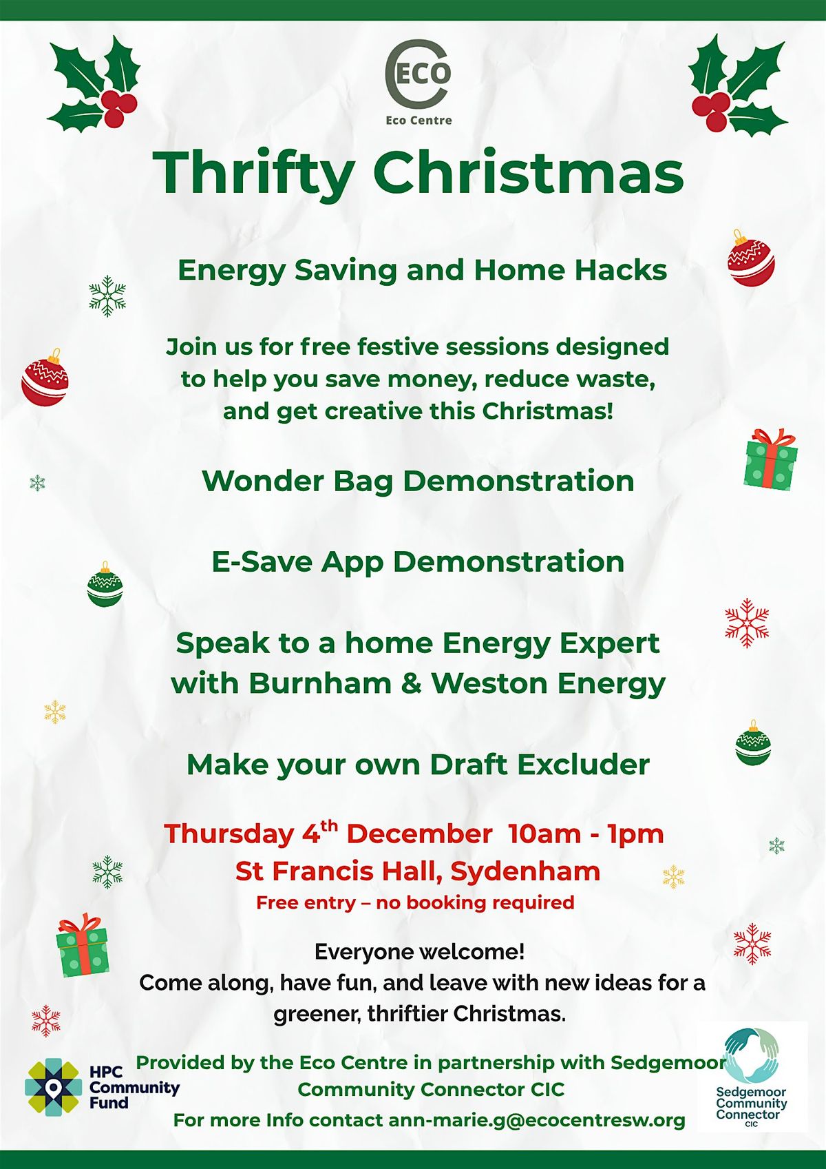 Thrifty Christmas – Session 2: Energy Saving & Home Hacks, 4 December | Event in Bridgwater | AllEvents