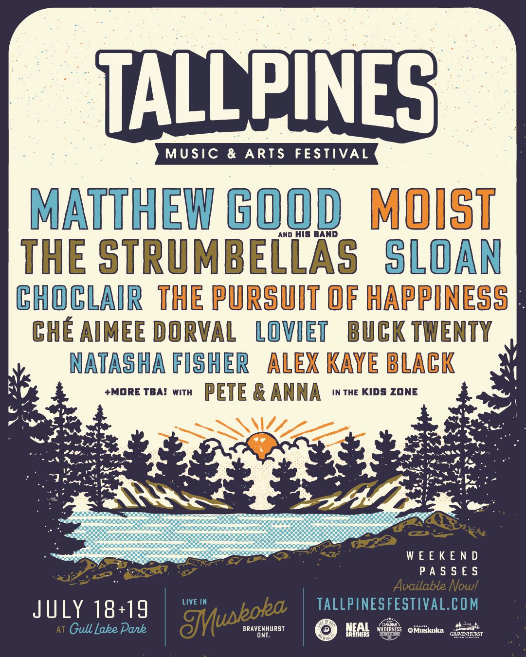 Tall Pines Music and Arts Festival - Friday at Gull Lake Rotary Park, 18 July | Event in Gravenhurst | AllEvents