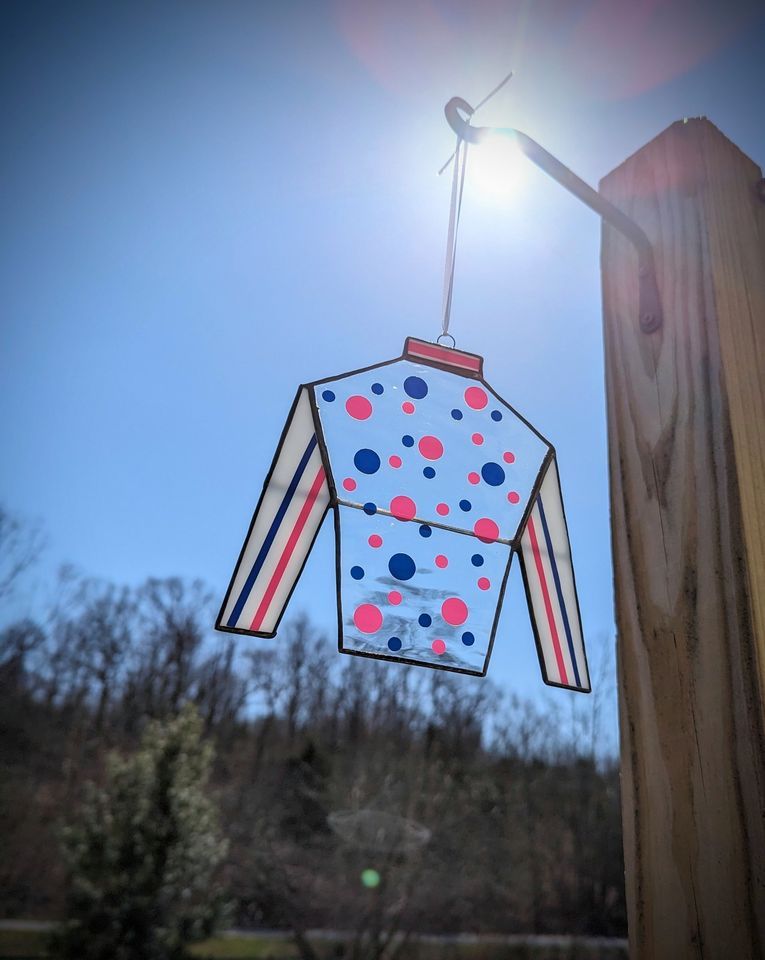 Stained Glass Jockey Silks Suncatcher Decorating, Wise Bird Cider