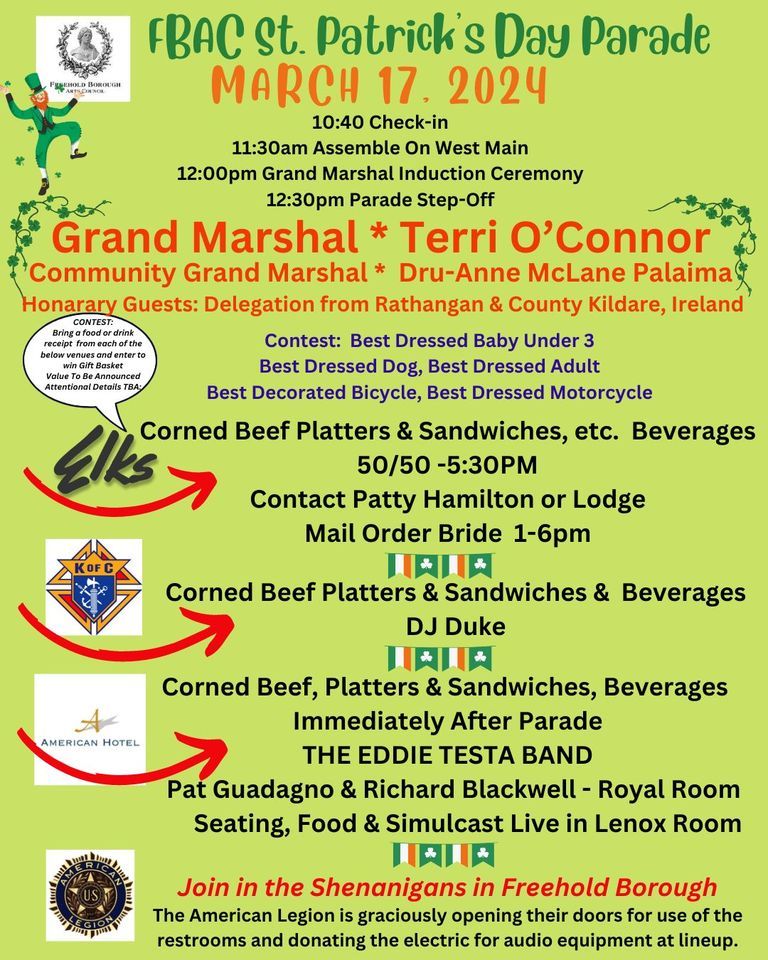 st patricks day parade in freehold nj