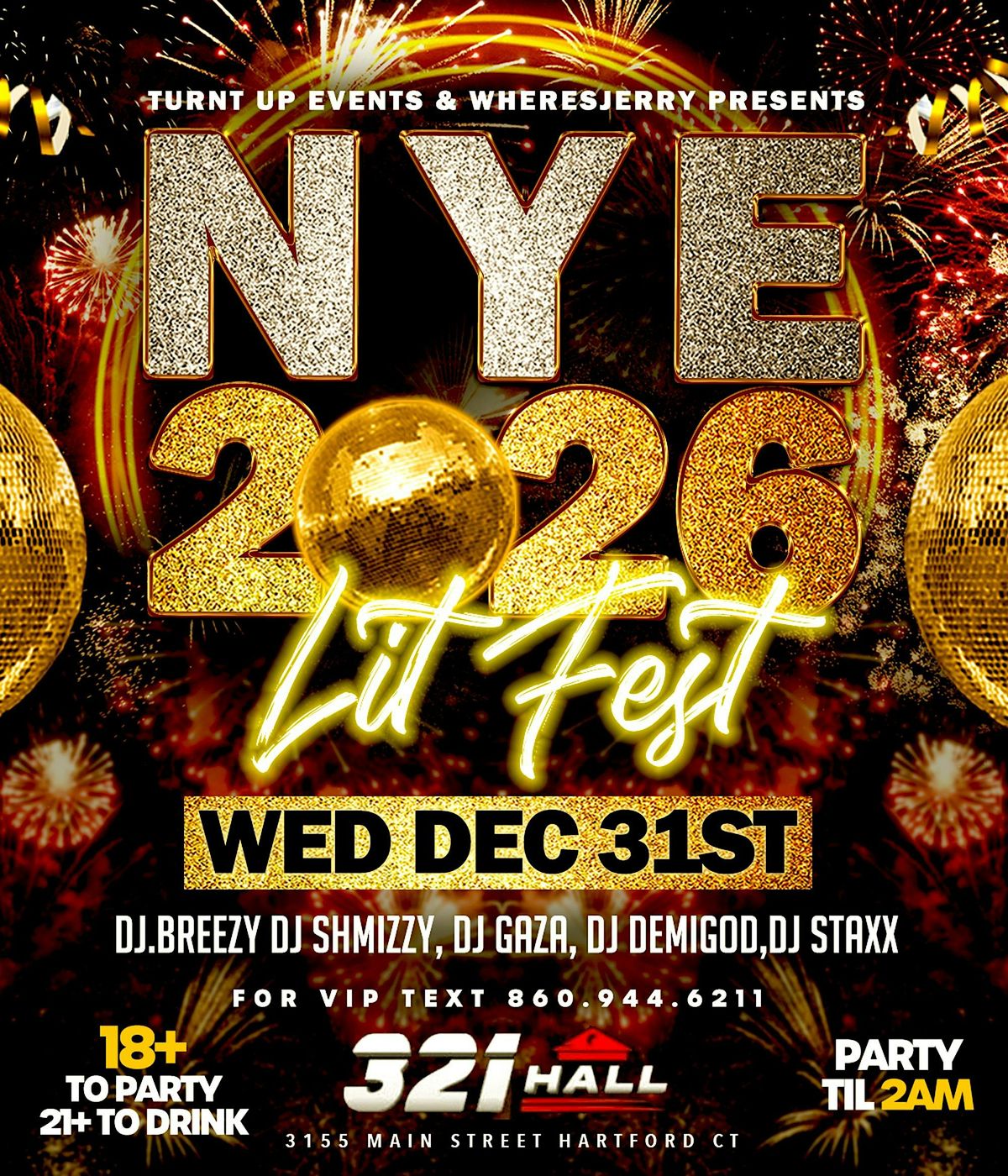 NYE 2026 LIT FEST, 31 December | Event in Hartford | AllEvents