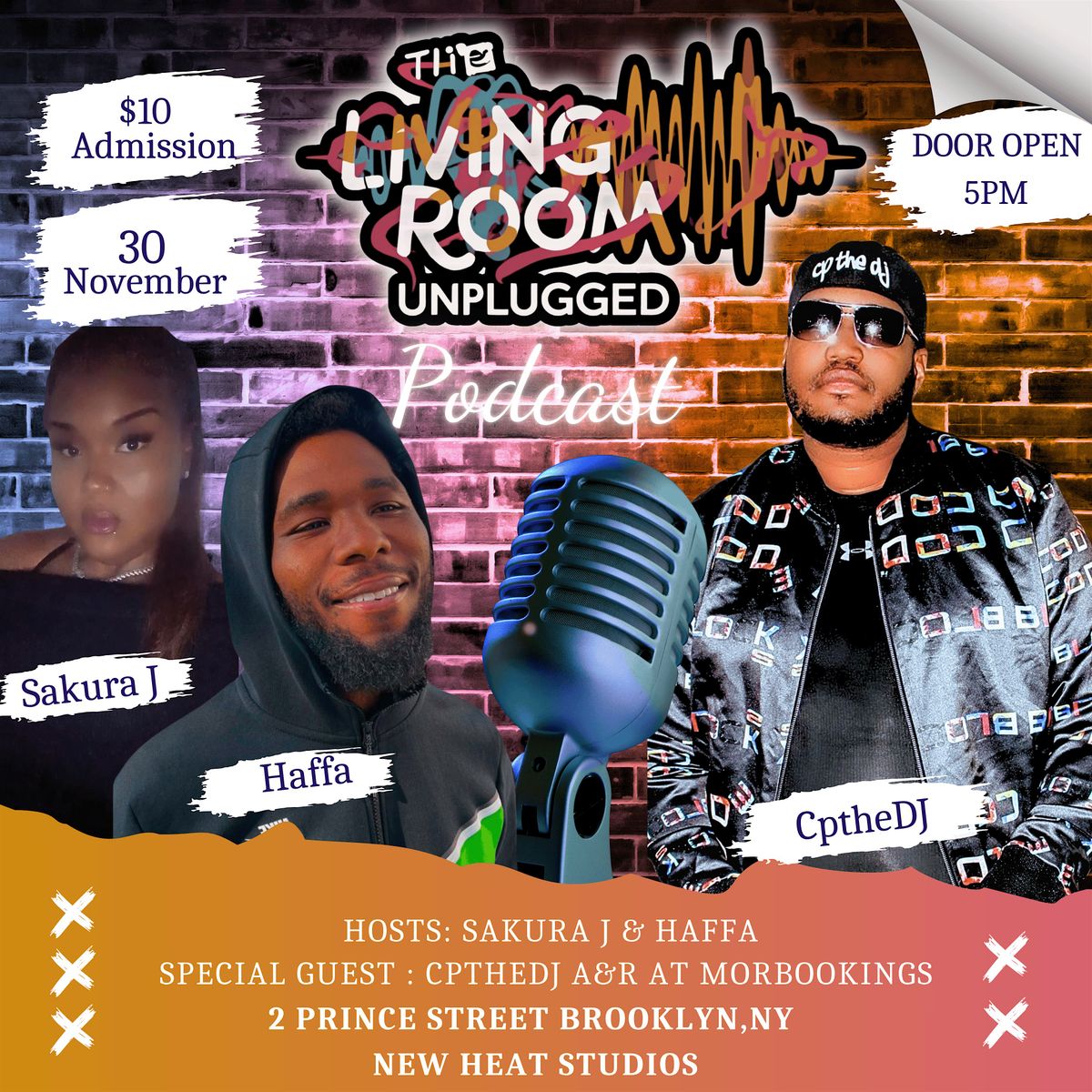 The Living Room: Unplugged Podcast live, 30 November | Event in Brooklyn | AllEvents