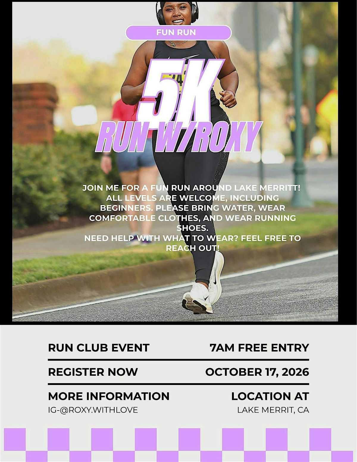 Fun Run W/ Roxy, Lake Merritt, Oakland, 17 October 2026 | AllEvents