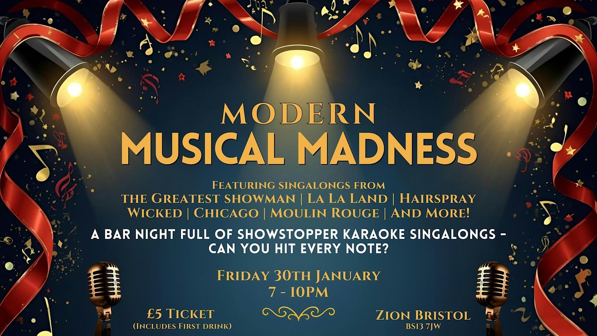 'Modern Music Madness' Singalong Bar Night at Zion!, 30 January | Event in Bristol | AllEvents