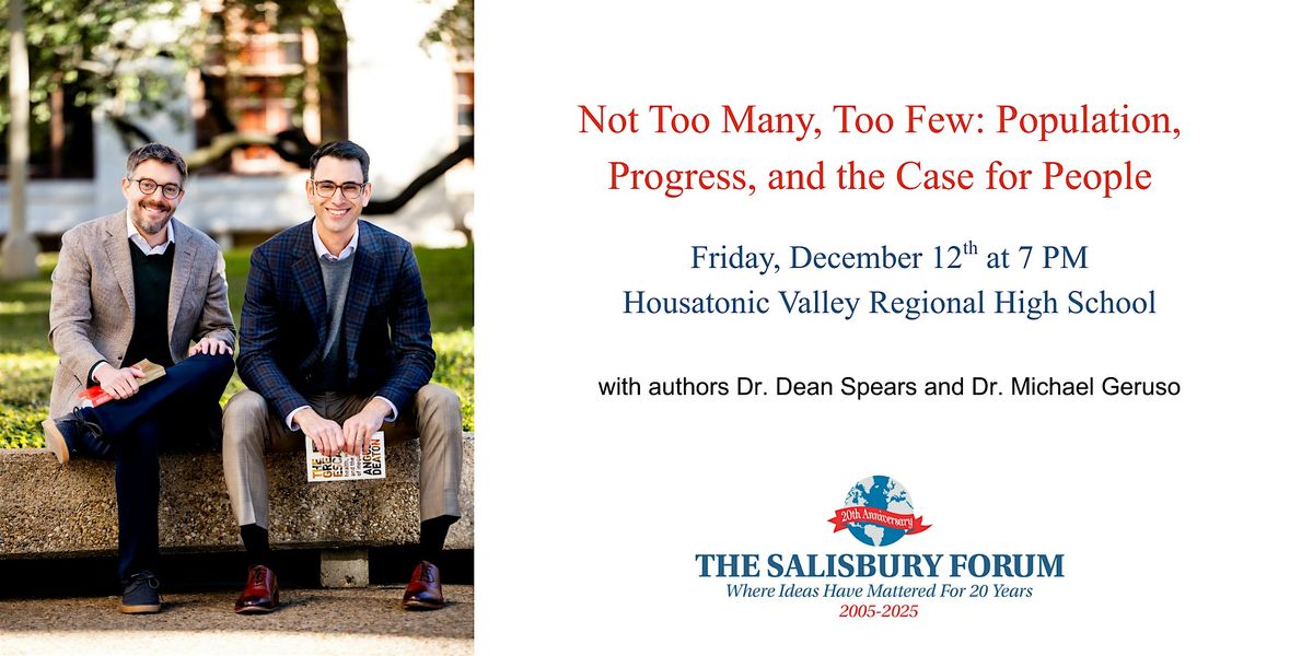 Not Too Many, Too Few: Population, Progress, and the Case for People, 12 December | Event in Canaan | AllEvents