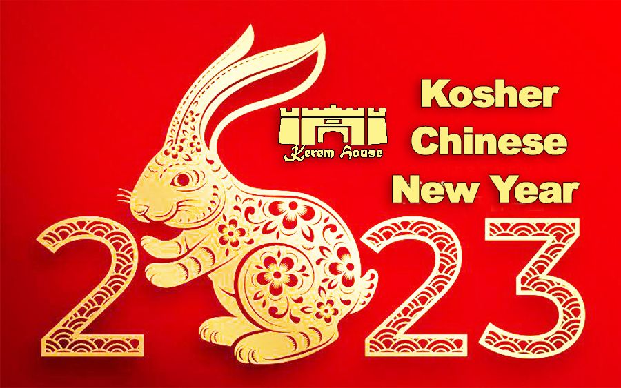 The year of the rabbit papercut poster Chinese New Year Dinner 2023 22.01.23, Tel Aviv, January 22 2023