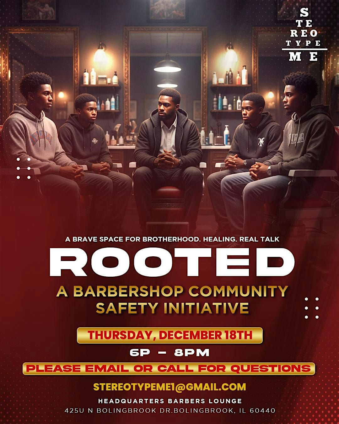 ROOTED : A BRAVE SPACE FOR BROTHERHOOD. HEALING. REAL TALK, 18 December | Event in Bolingbrook | AllEvents