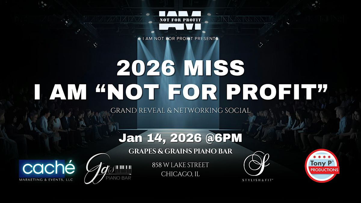 2026 Miss "Not For Profit" Reveal and Fashion Networking @ Grapes and Grain, 14 January | AllEvents