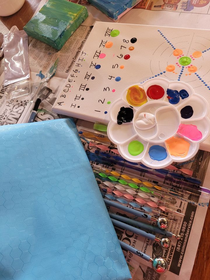 REALLY Beginner Mandala Painting, Daisy's Artish Cafe, Lake Villa, 30