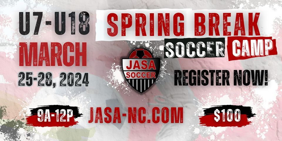 U7-U18 JASA Spring Break Soccer Camp, 300 Morgan Lane, Jacksonville, NC ...