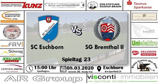 Sc Eschborn Sg Bremthal Ii At Heinrich Graf Sportanlage Eschborn