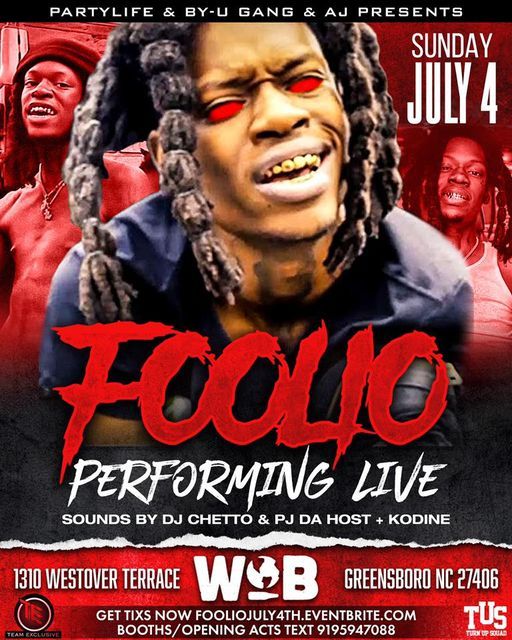 Julio Foolio Live Sunday July 4th Wob 1310 Westover Ter Greensboro Nc 7907 United States 4 July To 5 July Julio Foolio Live Sunday July 4th Wob 1310 Westover Ter Greensboro Nc 7907 United States 4 July To 5 July