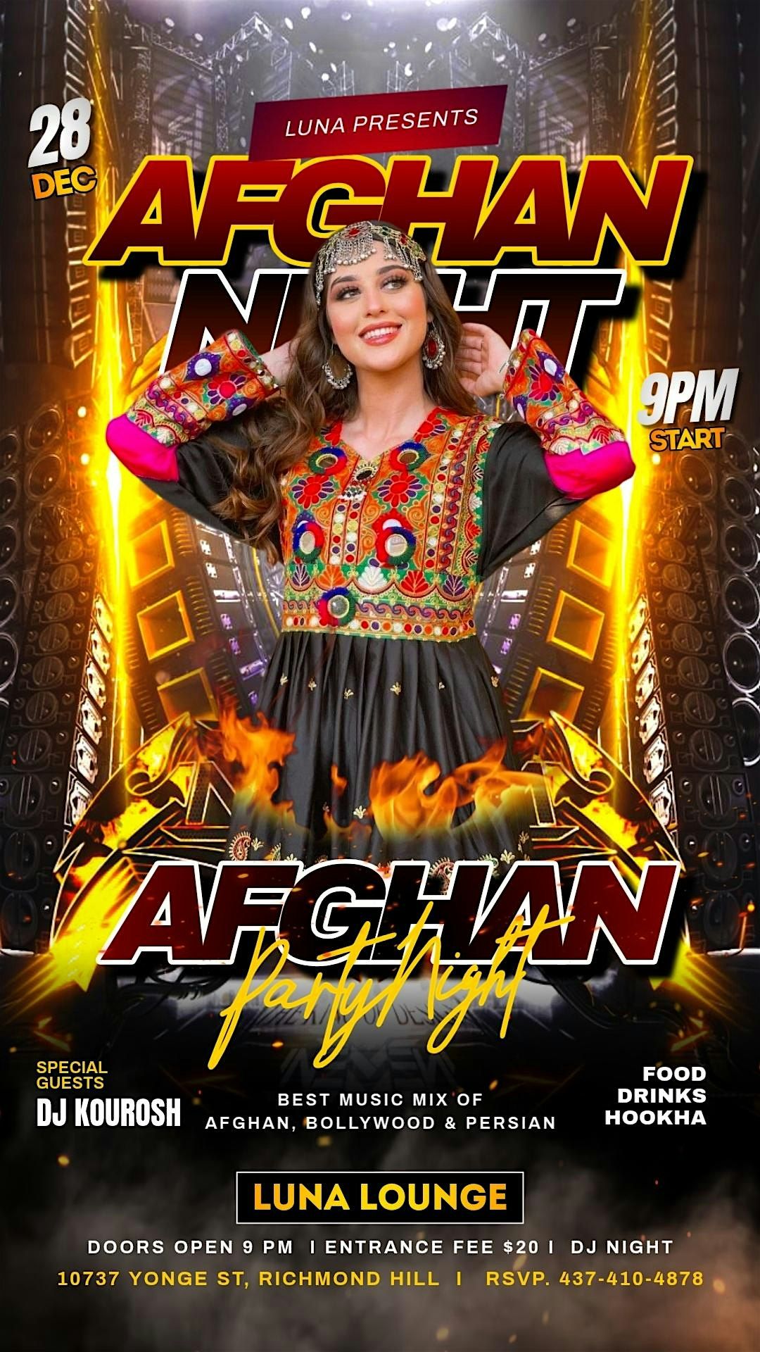 Afghan Party Night Luna Lounge