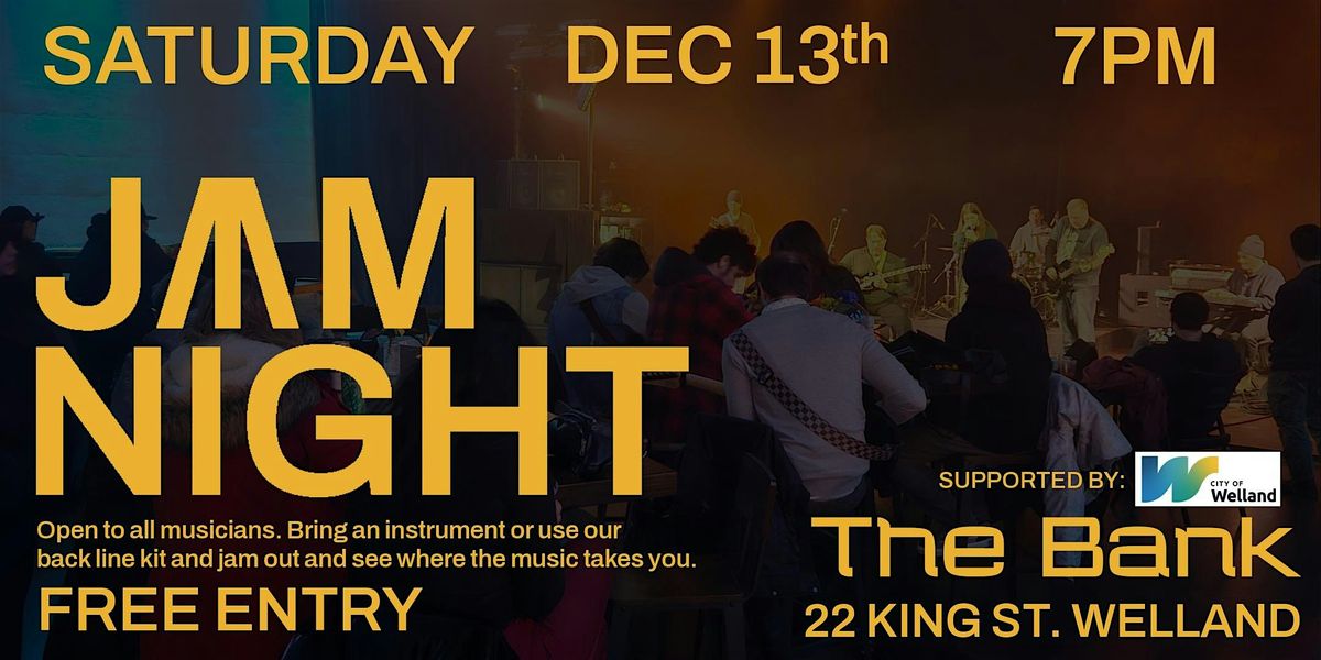 JAM NIGHT, 13 December | Event in Welland | AllEvents