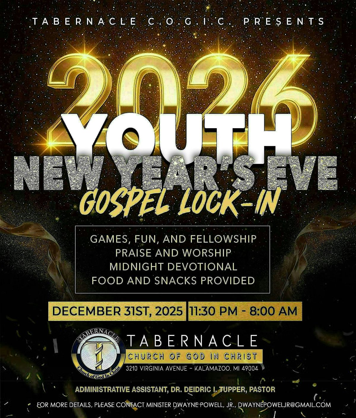 THE OFFICIAL YOUTH NEW YEAR’S EVE GOSPEL LOCK-IN!