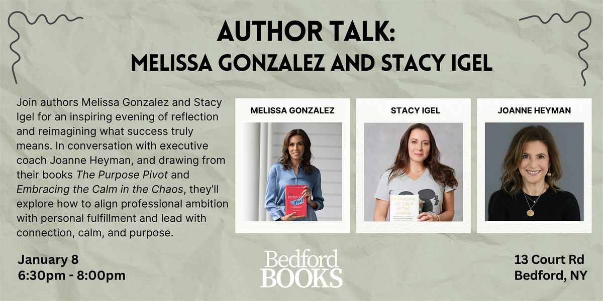 Author Talk: Melissa Gonzalez & Stacy Igel, 8 January | Event in Bedford | AllEvents