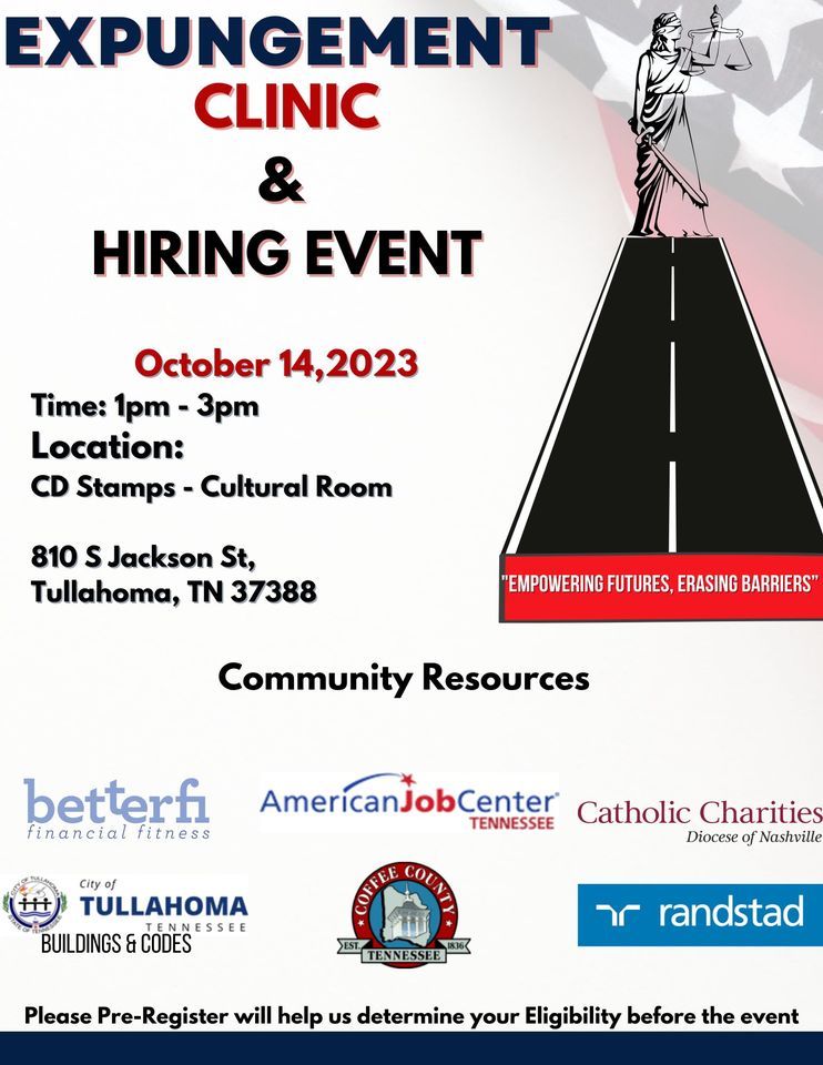 Coffee County Expungement Clinic & Hiring Event , 810 S Jackson St