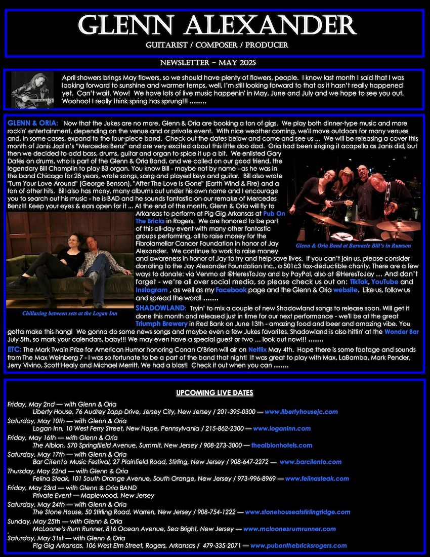 Glenn Alexander & Shadowland, 4 July | Event in Asbury Park | AllEvents