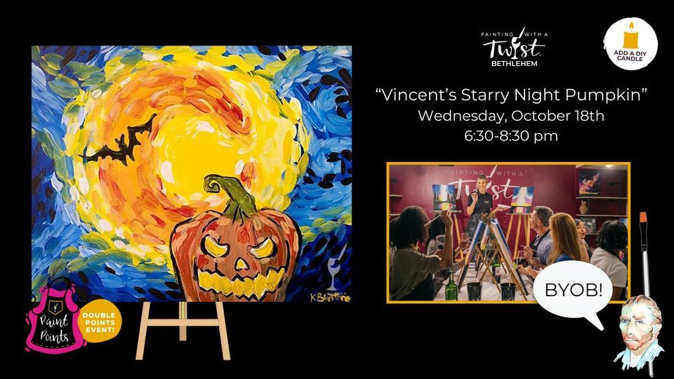 "Vincents Starry Night Pumpkin", Painting with a Twist (Bethlehem, PA