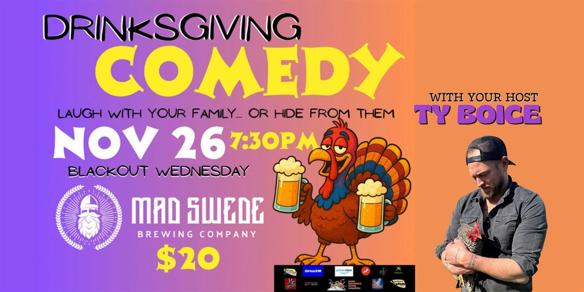 Drinksgiving Comedy with Ty Boice, 26 November | Event in Boise | AllEvents