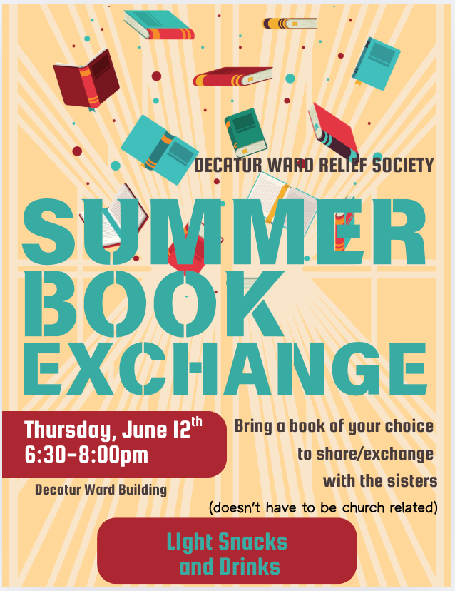 DW Relief Society Activity: Summer Book Exchange | Event in Decatur | AllEvents