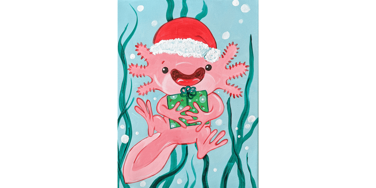 Christmas Axolotl  - Paint and Sip in Phoenix | Classpop!™, 29 November | Event in Gilbert | AllEvents