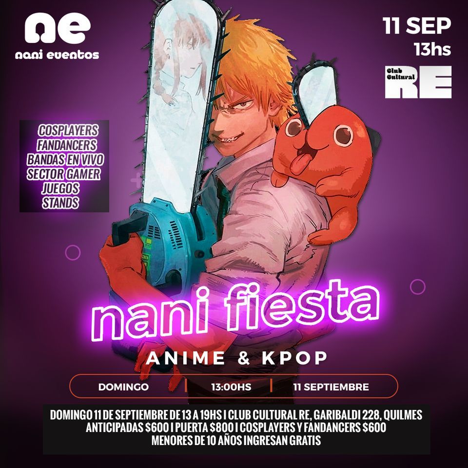 NANI FIESTA EN QUILMES - ANIME Y KPOP, Club RE, Quilmes, September 11 2022 NANI FIESTA EN QUILMES - ANIME Y KPOP, Club RE, Quilmes, September 11 2022