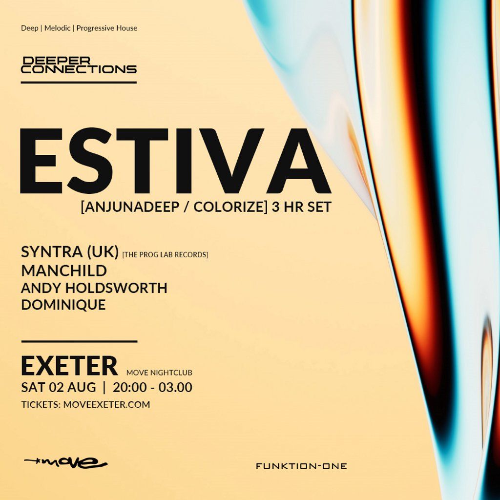 ESTIVA (Anjunadeep / Colorize) - 3 hr set - 02 Aug - Move Exeter, 2 August | Event in Exeter | AllEvents