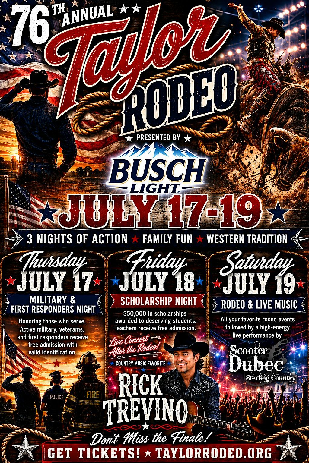 76th Annual Taylor Rodeo, Wilco Events Center, Taylor, 16 July to 18 ...