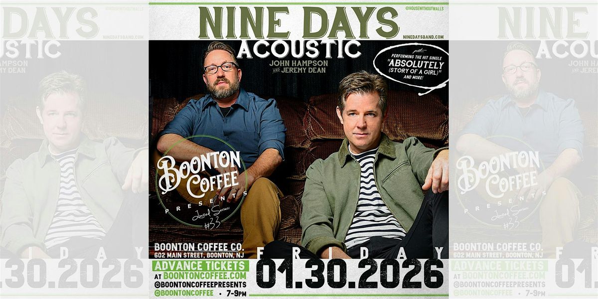 Boonton Coffee Presents: Nine Days (acoustic), 30 January | Event in Boonton | AllEvents