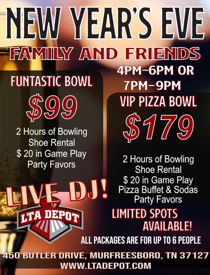 The 25 best new year’s eve games to play this holiday – tutoring you New Years Eve MID Bowl, Lanes, Trains, and Automobiles, Murfreesboro