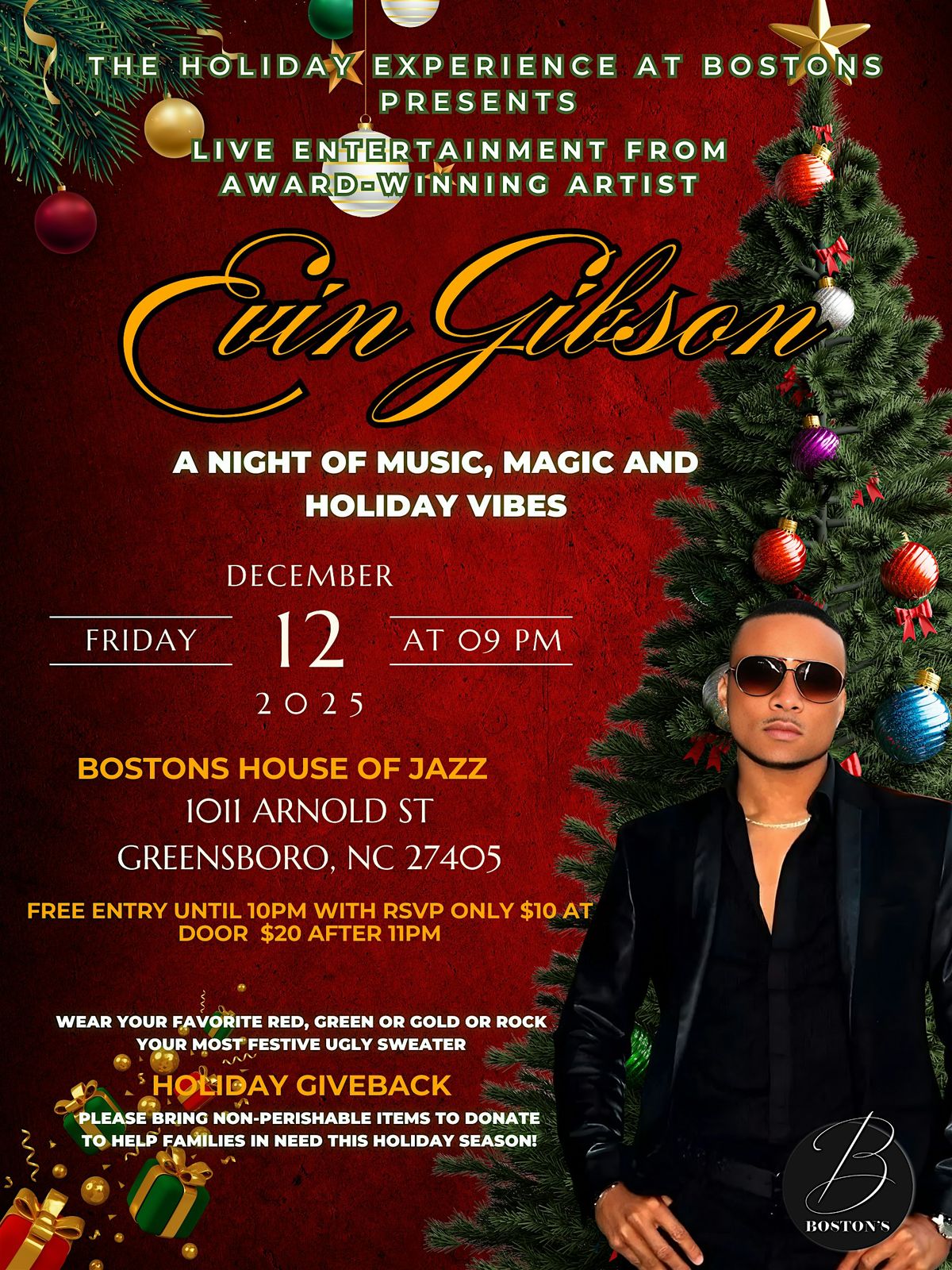 THE HOLIDAY EXPERIENCE AT BOSTON’S, 12 December | Event in Greensboro | AllEvents