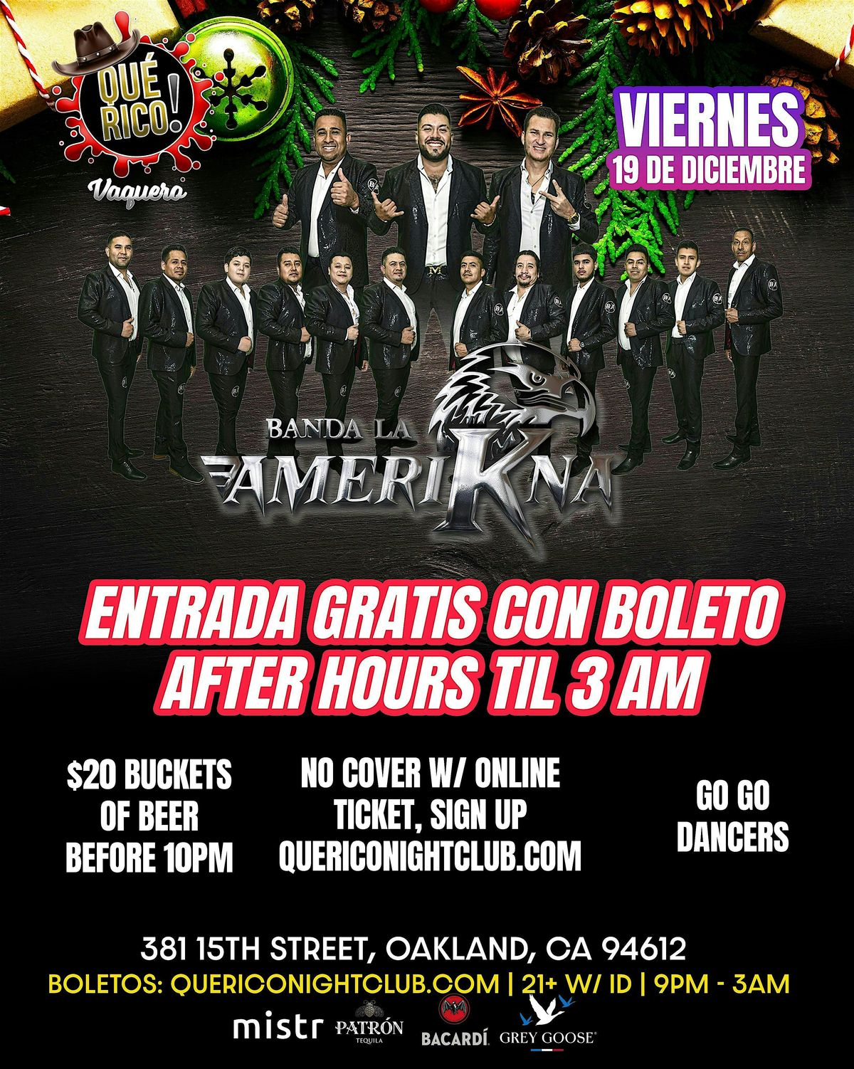 Banda en vivo! Entrada Gratis con Boleto, 19 December | Event in Oakland | AllEvents