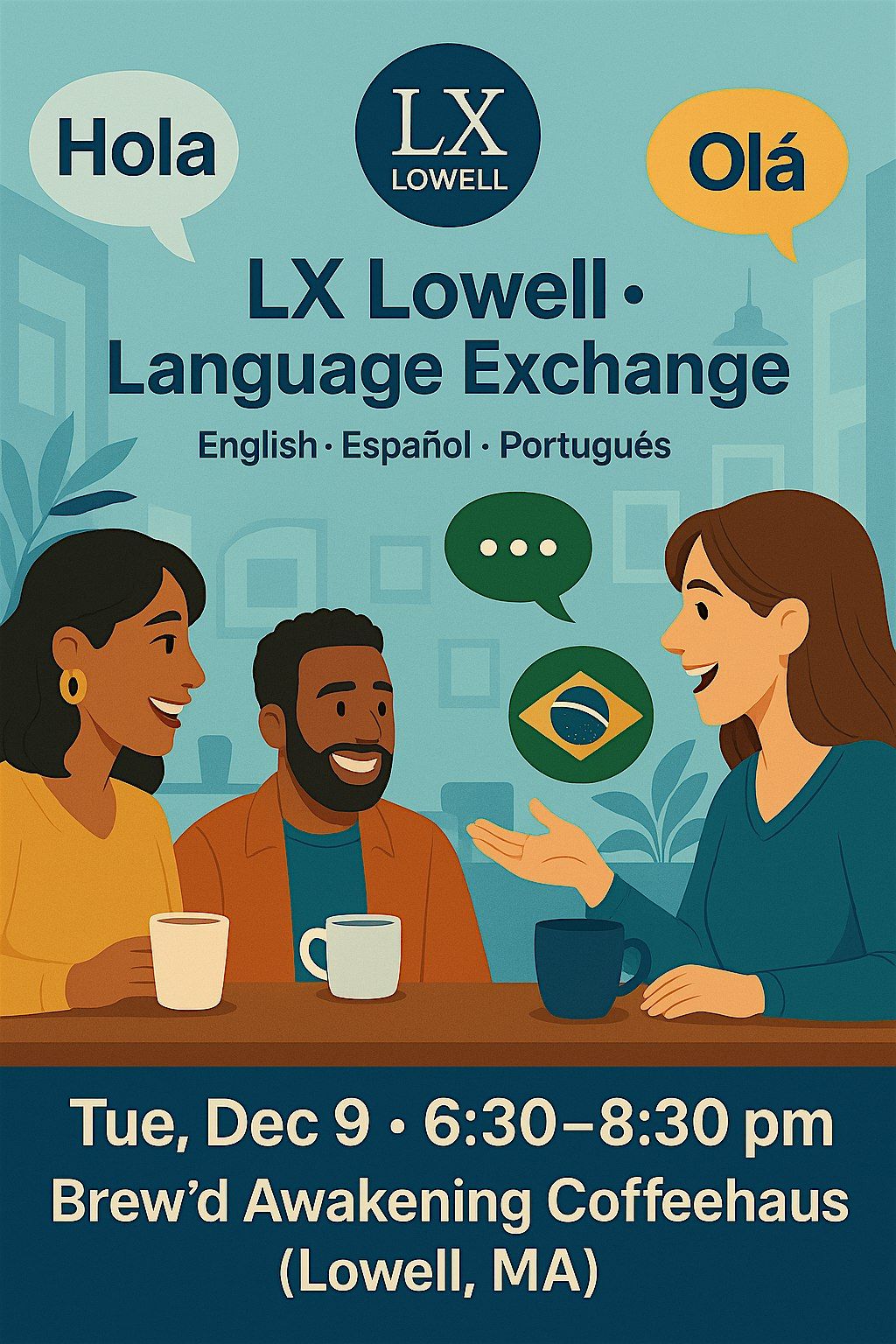 Lowell Language Exchange, 9 December | Event in Lowell | AllEvents