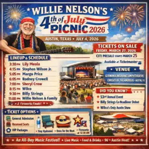 Willie Nelson 4th of July Picnic 2026