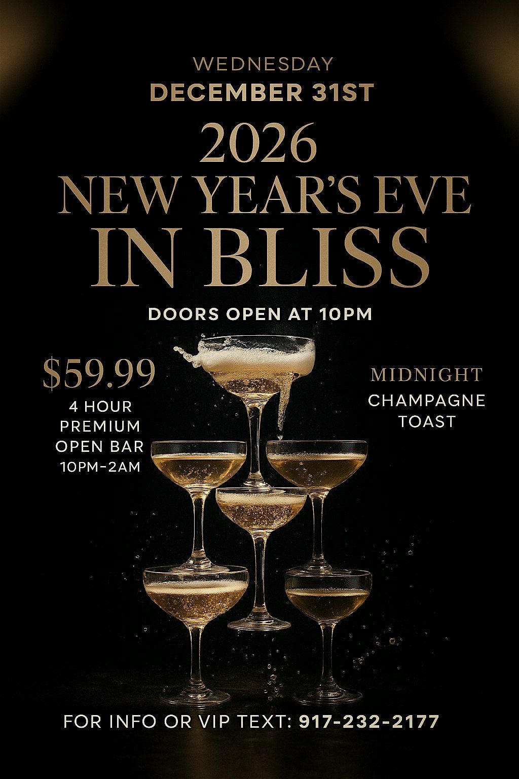 New Years Eve 4 Hour Premium Open Bar At Bliss Terasu NYC, 31 December | Event in New York | AllEvents