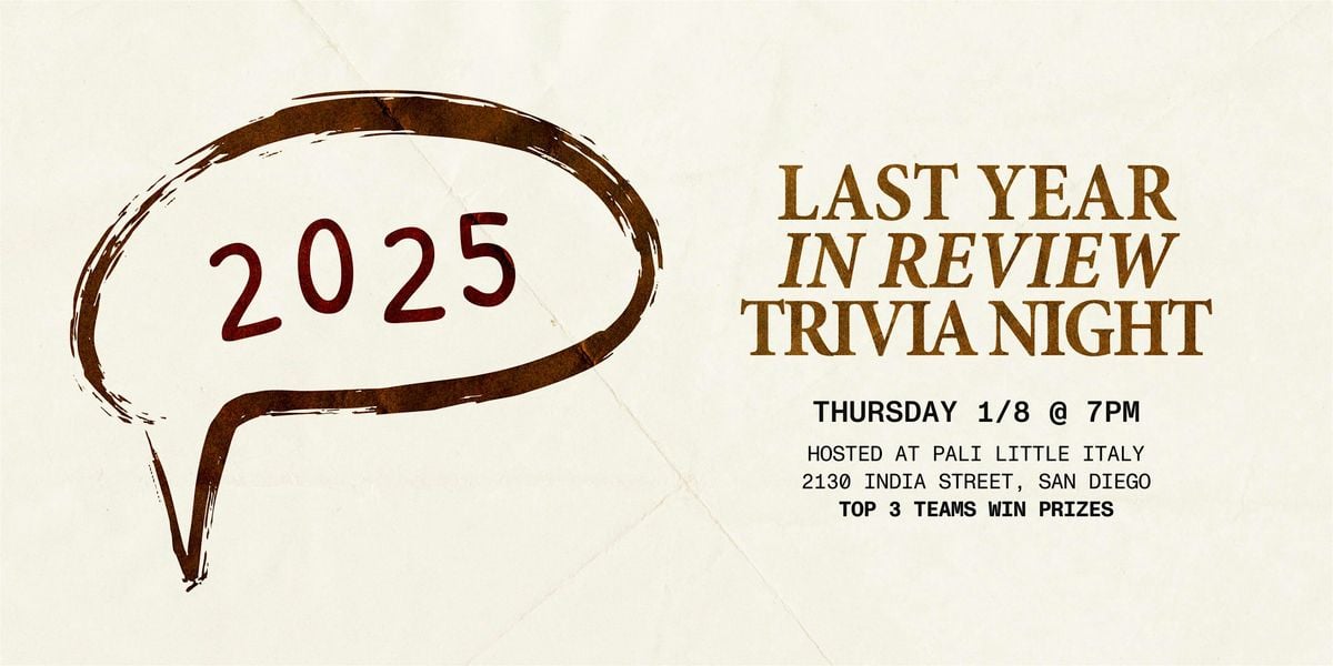 2025: A Year in Review Twisted Trivia, 8 January | Event in San Diego | AllEvents