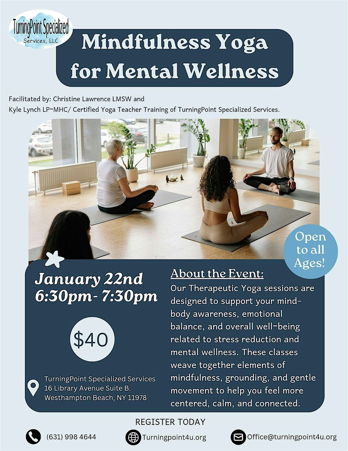 Mindfulness Yoga for Mental Wellness, 22 January | Event in Westhampton Beach | AllEvents