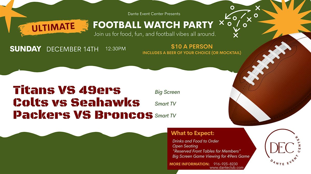 Football Watch Party, 14 December | Event in Sacramento | AllEvents