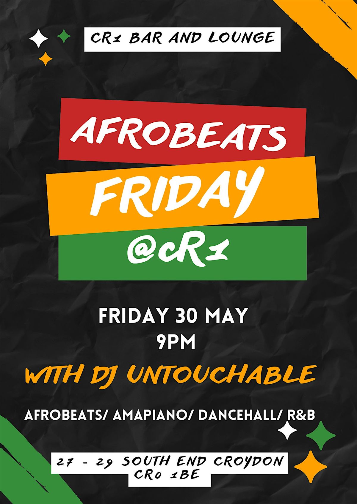 Afrobeats Friday @ CR1, 28 November | Event in Croydon | AllEvents